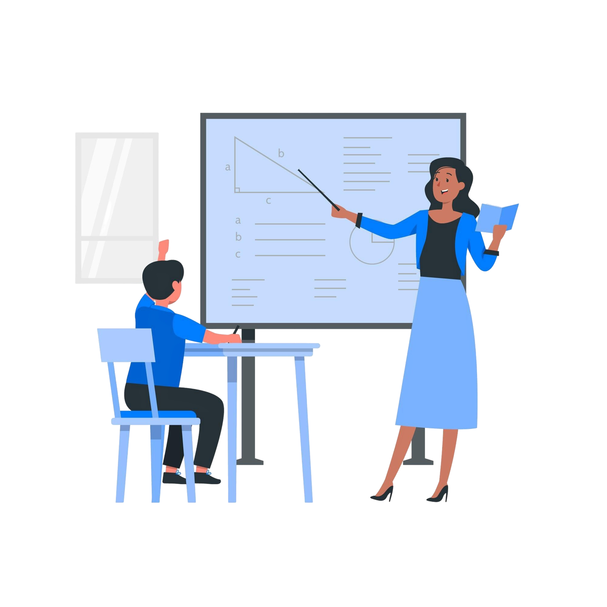 Teacher with students